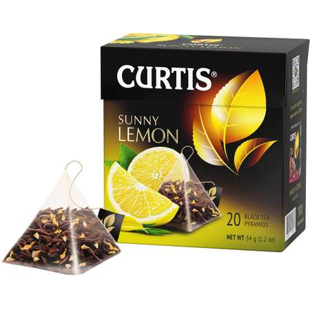 Чай черный Curtis Sunny Lemon 20 пирамидок с ароматом лимона цедрой лепестками цветов