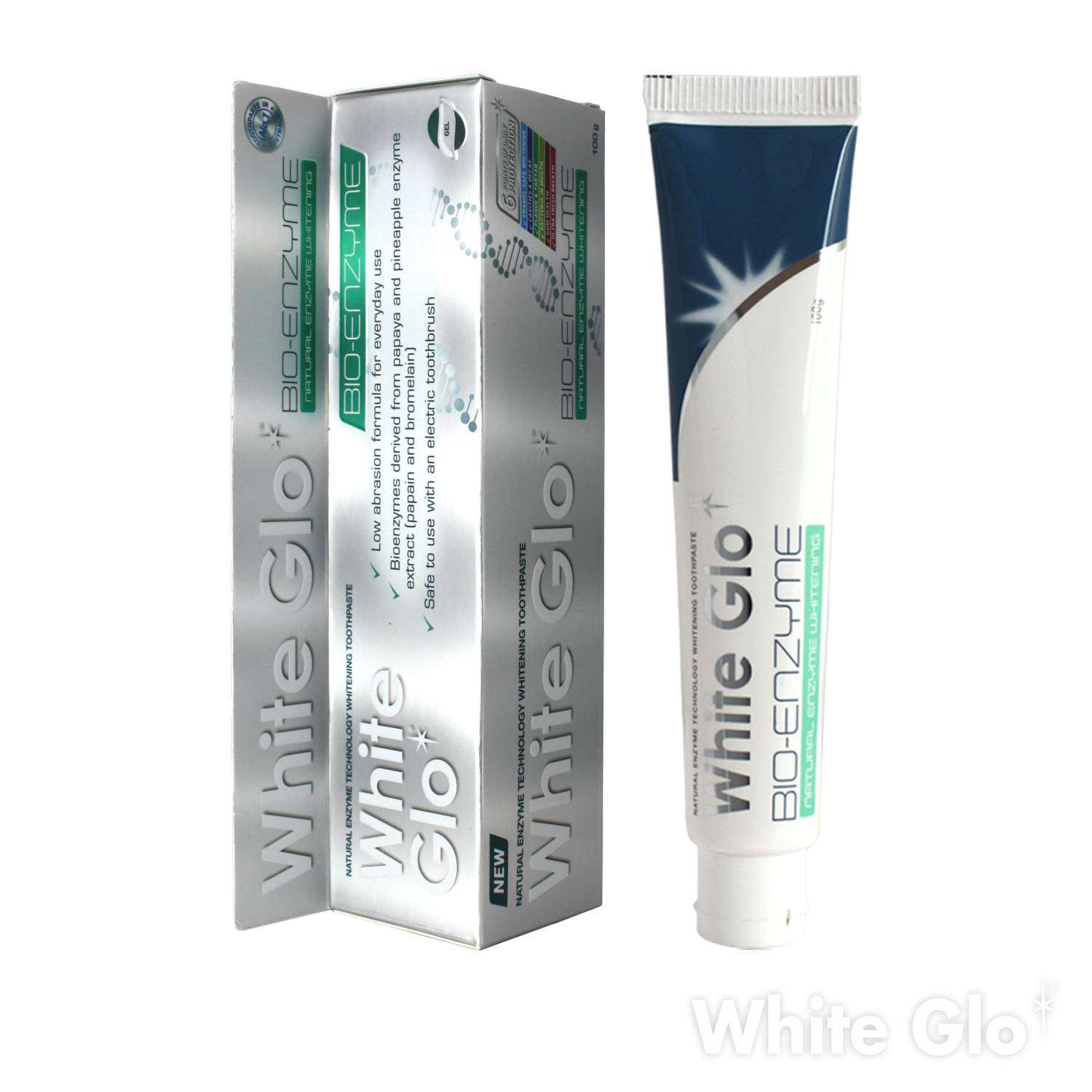 Зубная паста WHITE GLO отбеливающая биоэнзим 100 г - фото 1