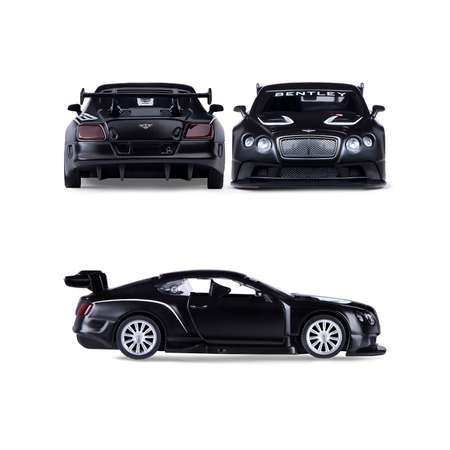 Машинка металлическая АВТОпанорама игрушка детская 1:43 Bentley Continental GT3 черный инерционная