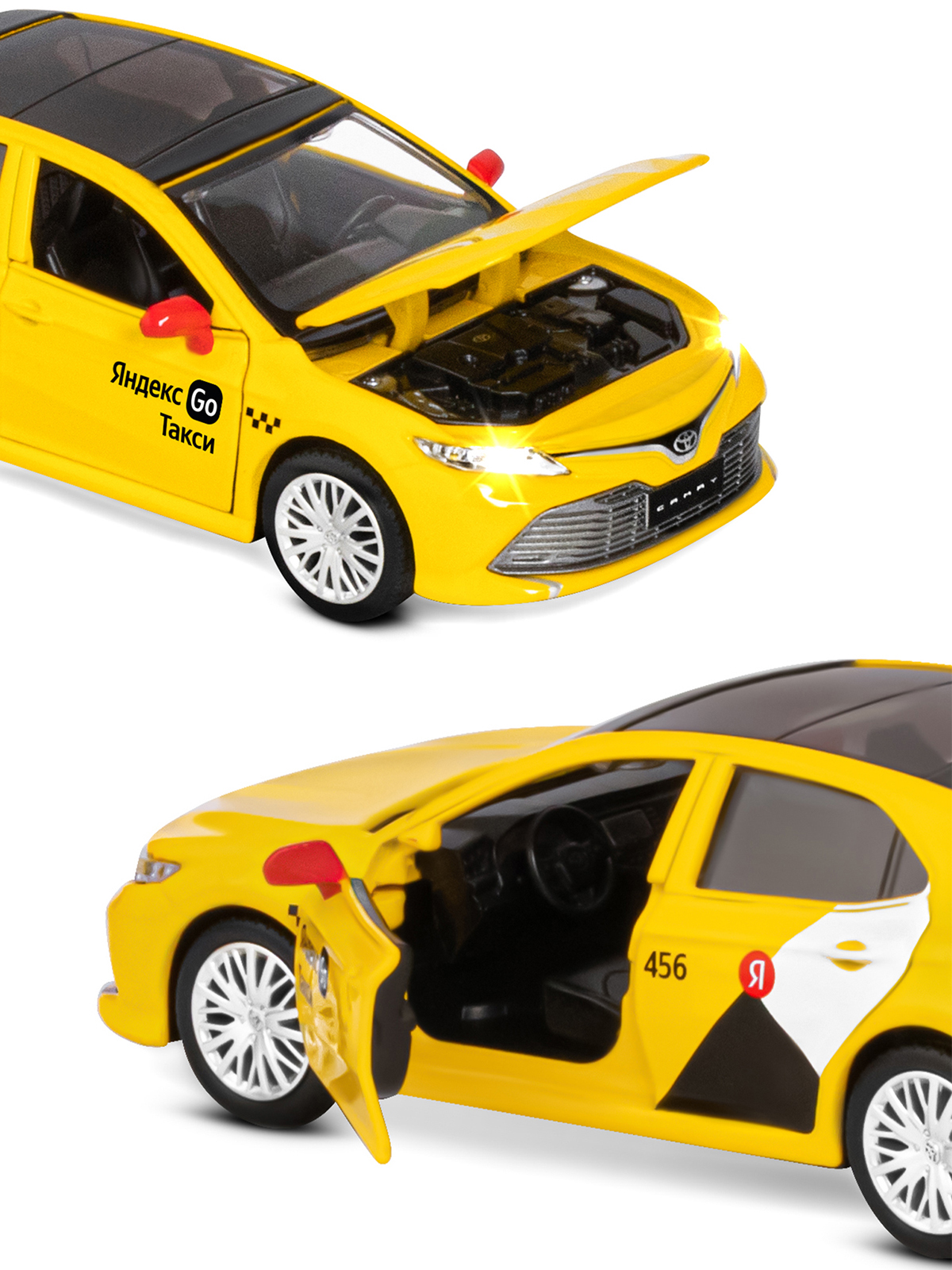 Машинка металлическая Яндекс GO Toyota Camry цвет желтый Озвучено Алисой JB1251482 - фото 9