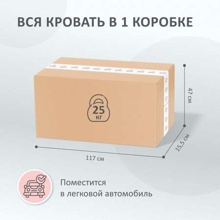 Детская кровать машина Kiddy ROMACK голубая 160*70 см