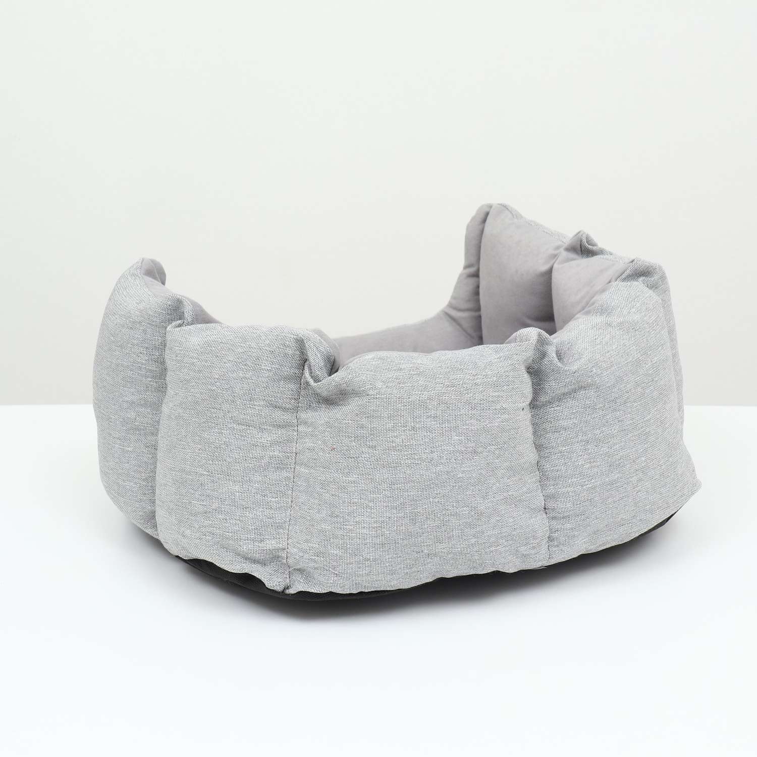 Лежак Пижон с подушкой рогожка вельвет 50х40х23 см серый - фото 4