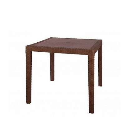 Стол elfplast Rodos с декором кемпинговая мебель квадрат коричневый