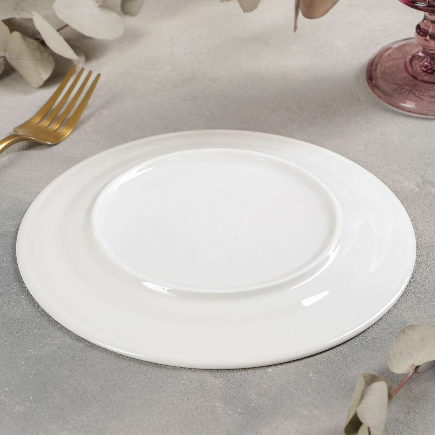 Тарелка Sima-Land фарфоровая обеденная с утолщённым краем White Label d=20 см цвет белый - фото 3