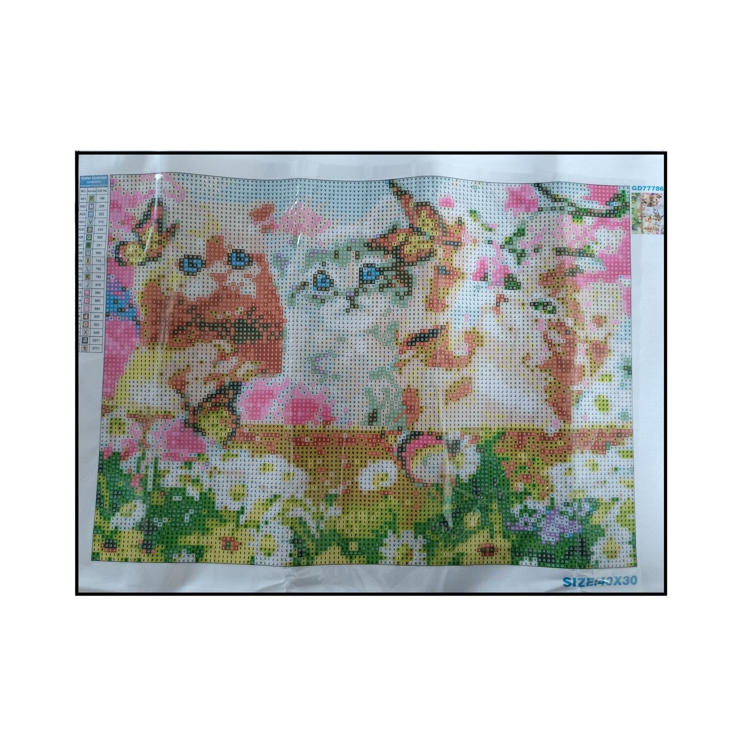 Алмазная мозаика Seichi Три котёнка в корзине с бабочками 30х40 см - фото 3