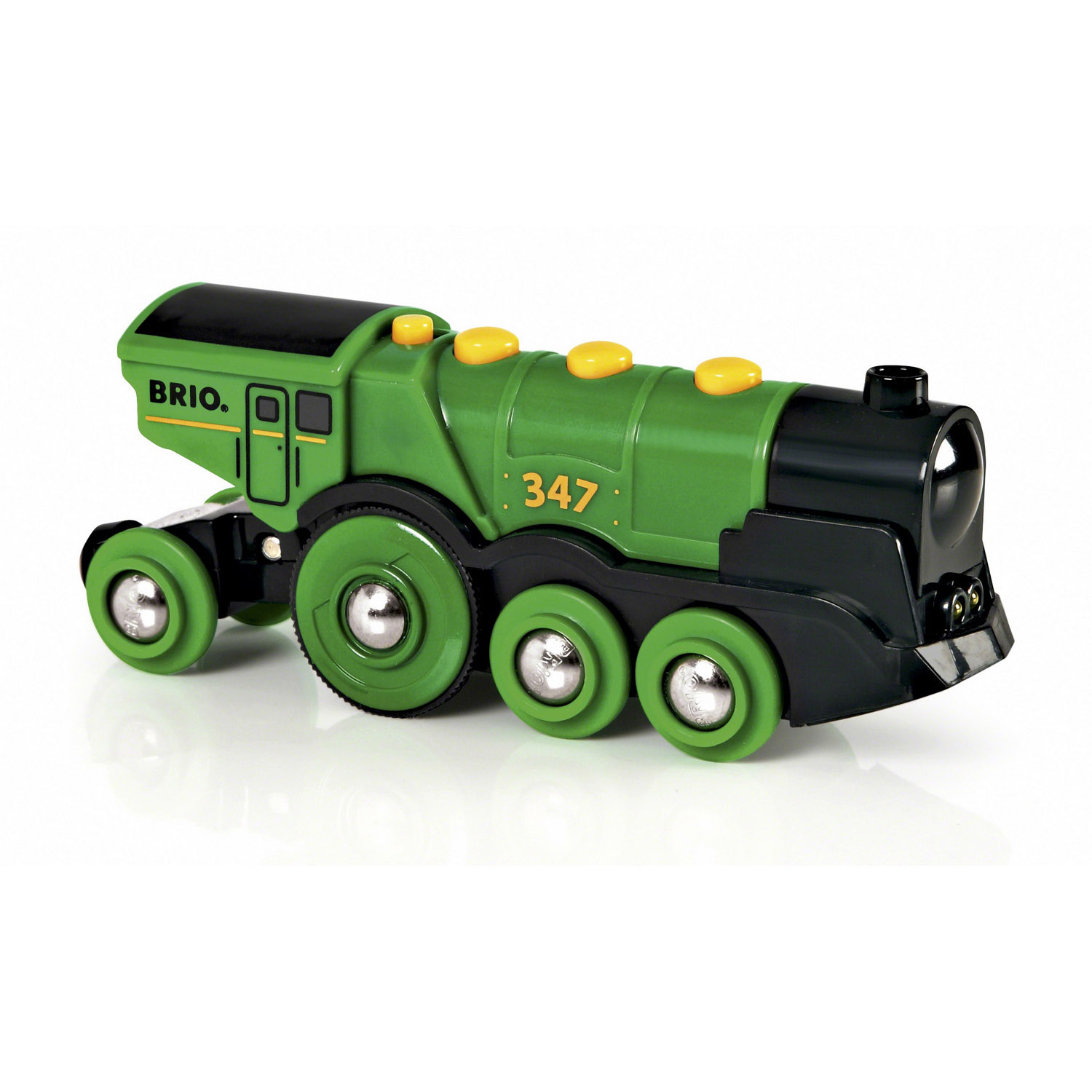Локомотив BRIO поезд зеленый со световыми и звуковыми эффектами - фото 1