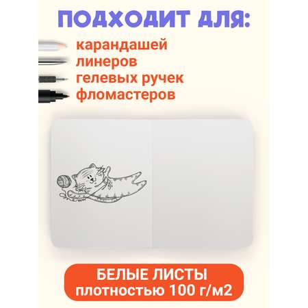 Блокнот Проф-Пресс карманный Скетчбук 80 листов MeowBook от MyArt Стильный меломан