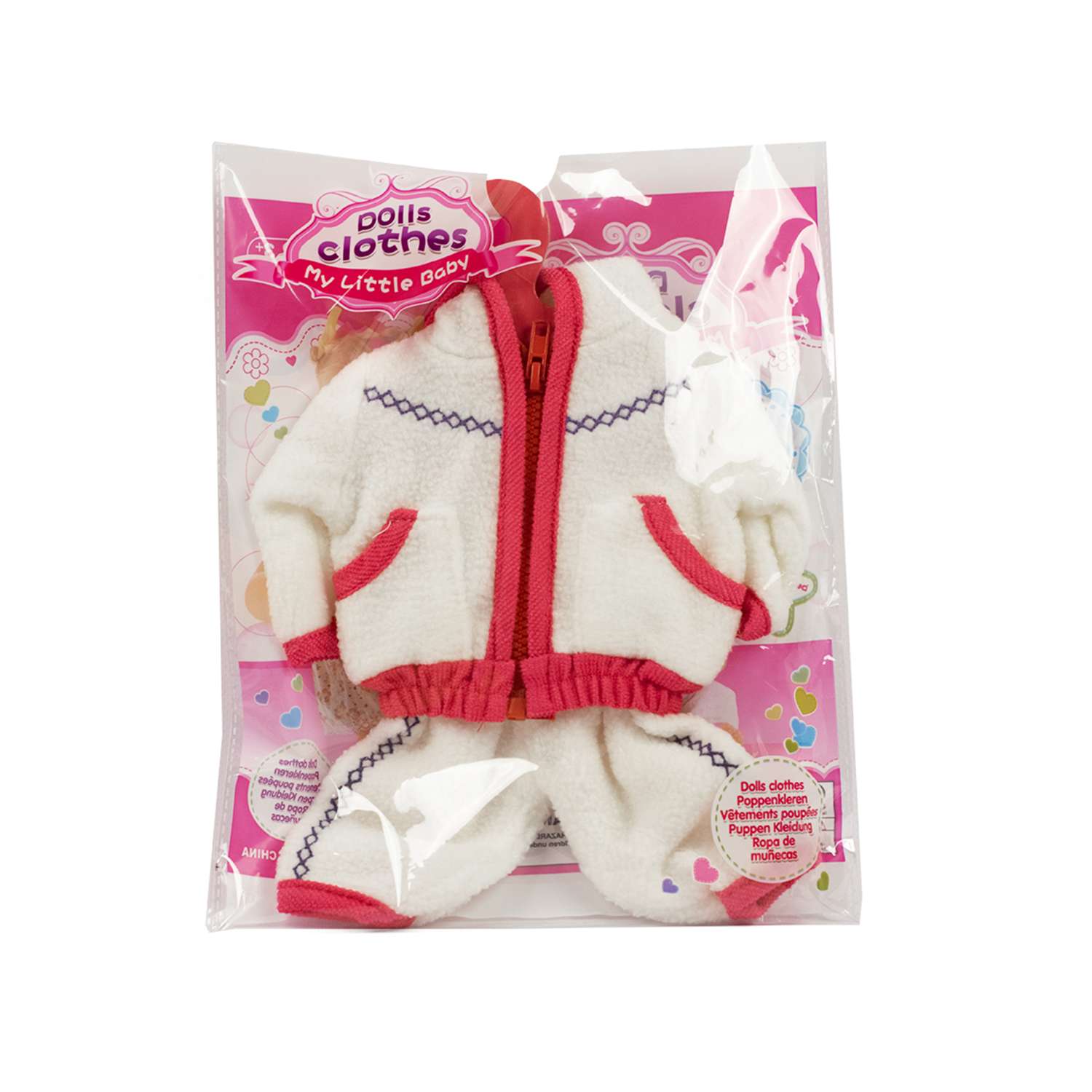Одежда для пупса SHARKTOYS комплект одежды бело-розовый на куклу высотой 38-43 см 33800014 - фото 4