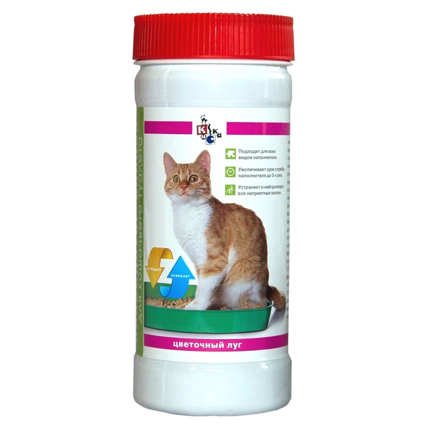 Ликвидатор запаха КиСка для кошачьего туалета Цветочный луг 400 г - фото 1