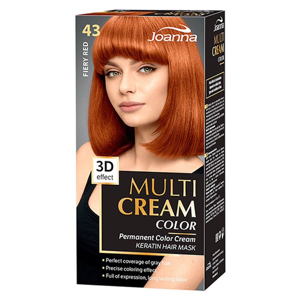 Краска для волос JOANNA Multi cream 3d пламенный рыжий (тон 43) - фото 4
