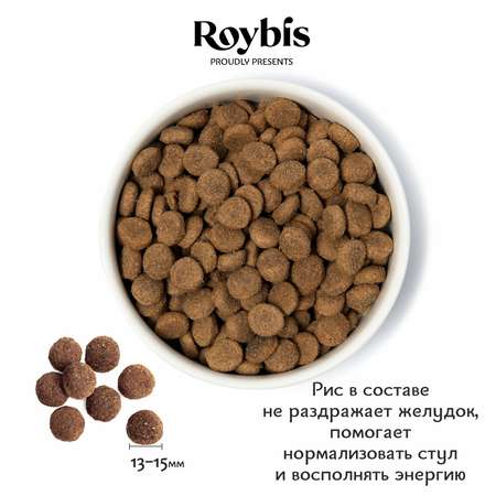 Корм для собак Roybis 1кг с ягненком полнорационный для взрослых активных средних и крупных пород