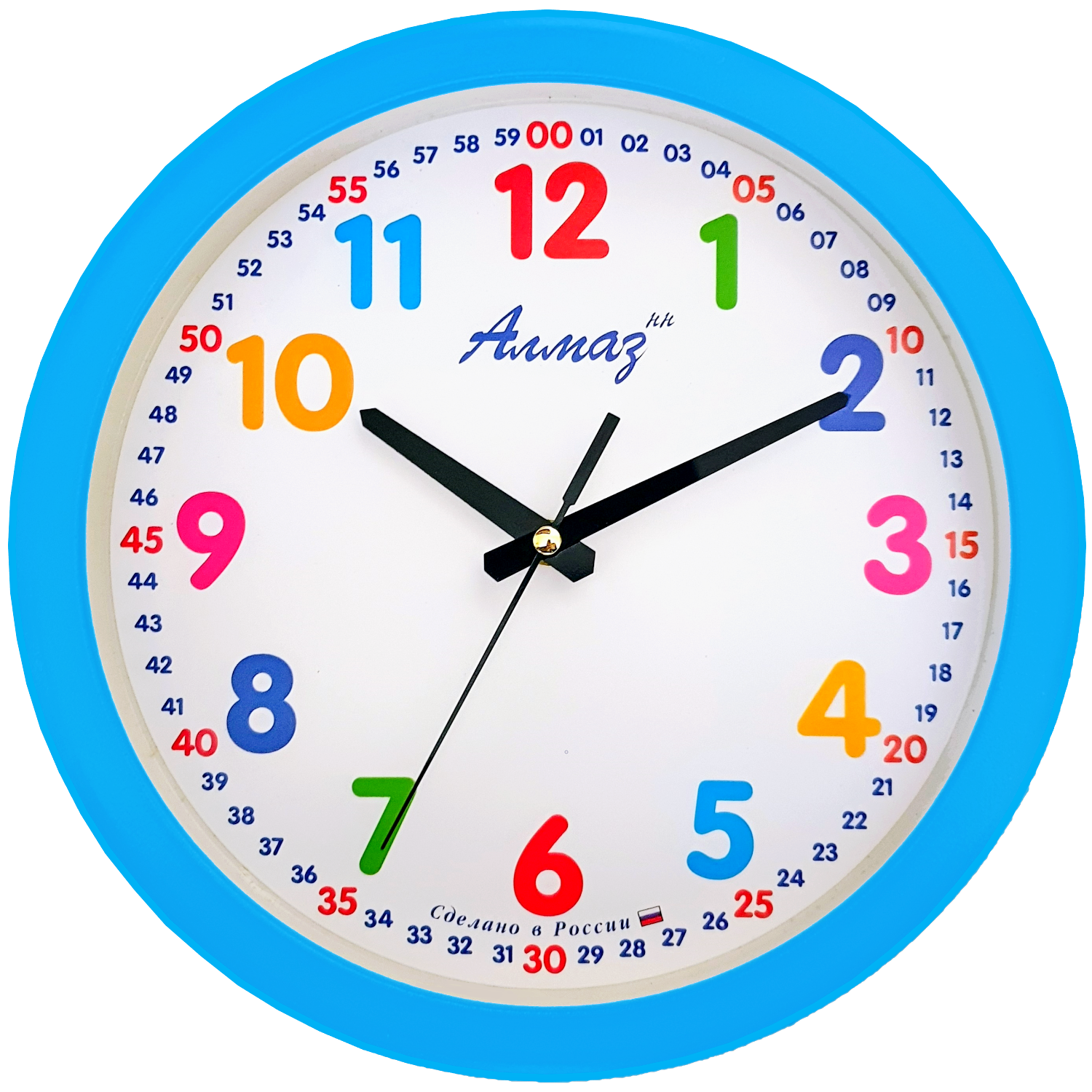 Часы АлмазНН настенные круглые голубые 22.5 см - фото 1