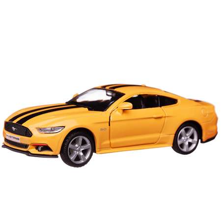 Машина металлическая Uni-Fortune Ford Mustang GT 2015 with Strip инерционная цвет желтый двери открываются