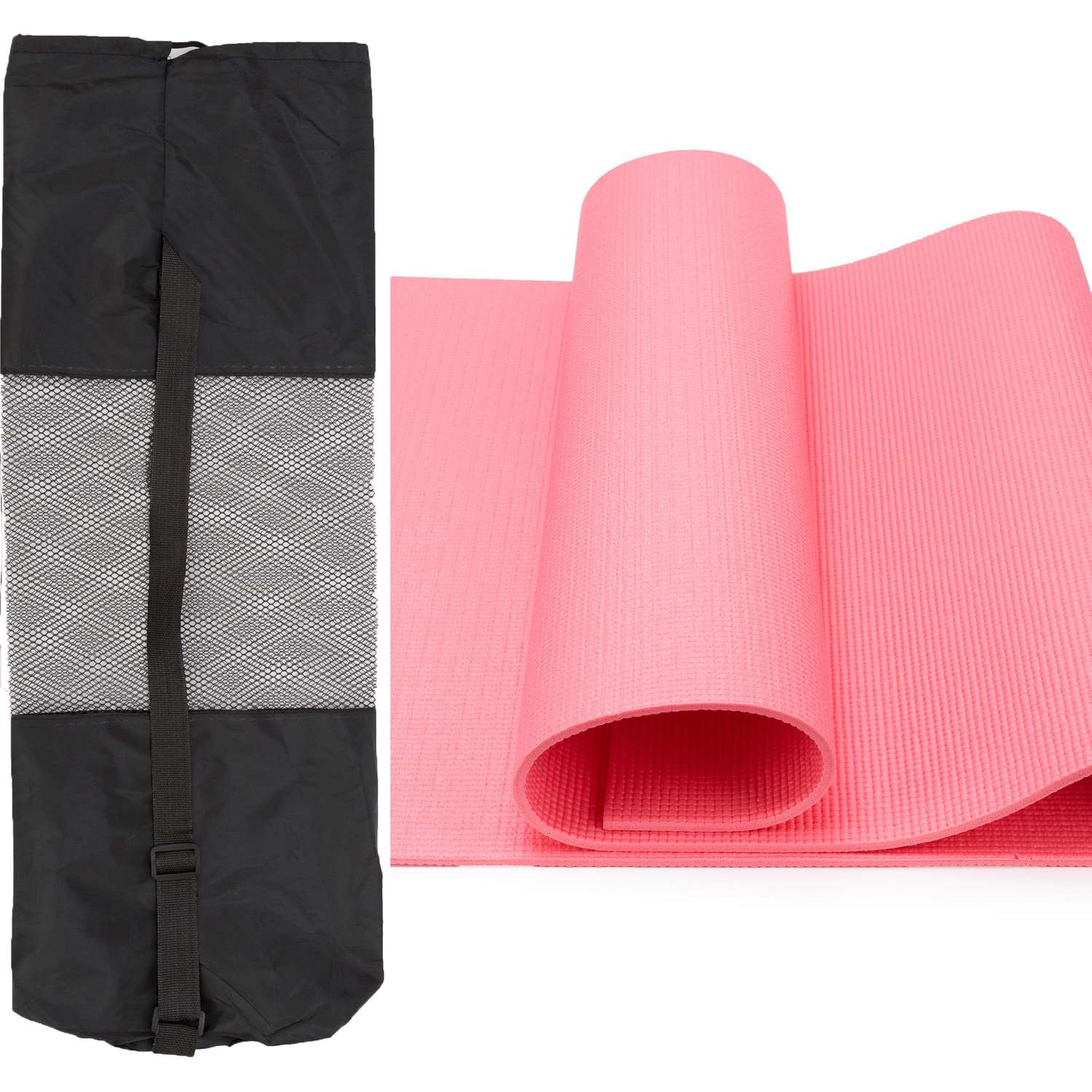 Коврик для йоги SXRide Коврик для йоги 173х61х0.6 см розовый с сумкой - фото 1