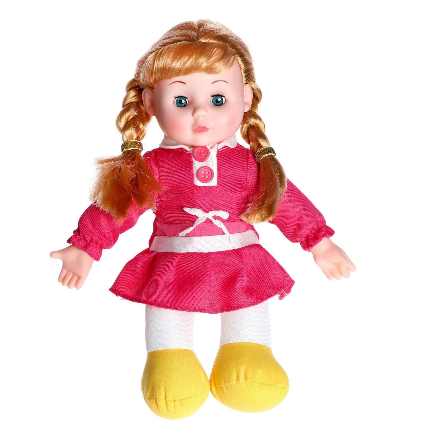 Кукла Sima-Land мягконабивная «Сонечка» 30см со звуком в платье 7042176 - фото 1