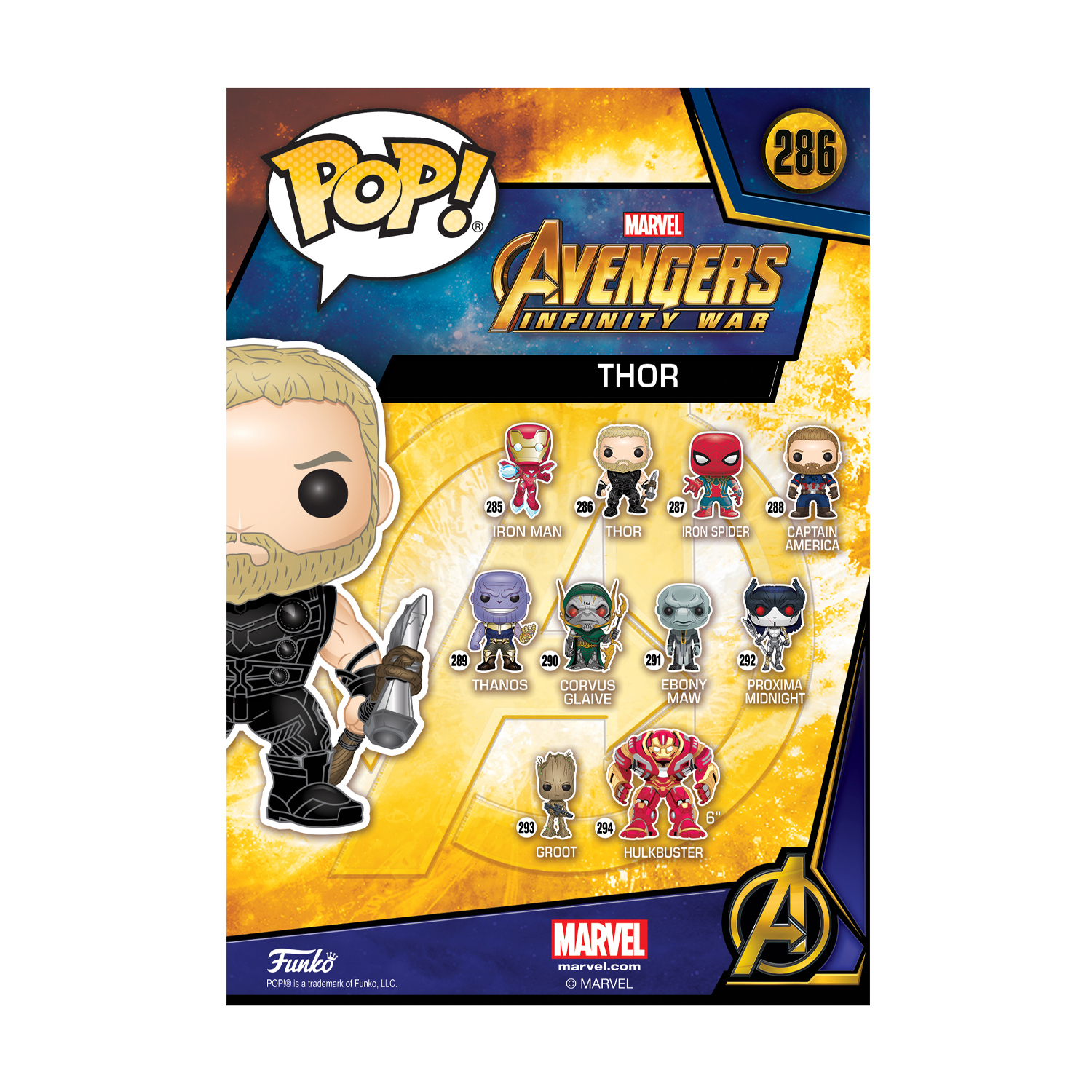 Игрушка Funko Pop Bobble Marvel Avengers Infinity war Thor Fun792 - фото 5