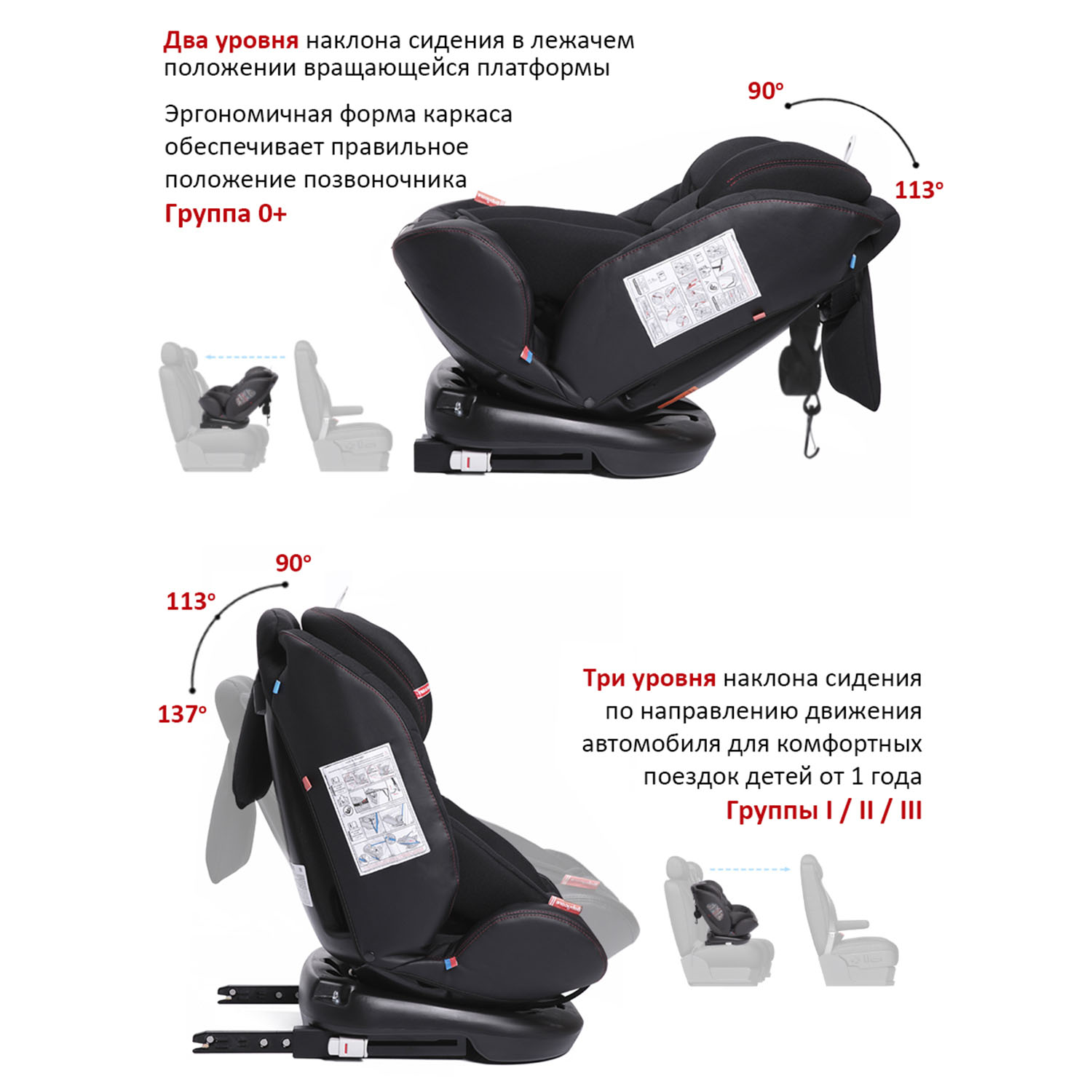 Автокресло BabyCare Shelter ISOFIX черный красный - фото 5