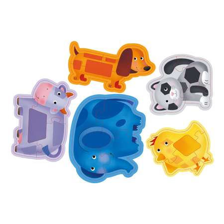 Пазл ORIGAMI Baby Games Форма и цвет Слон и друзья 20элементов 06143
