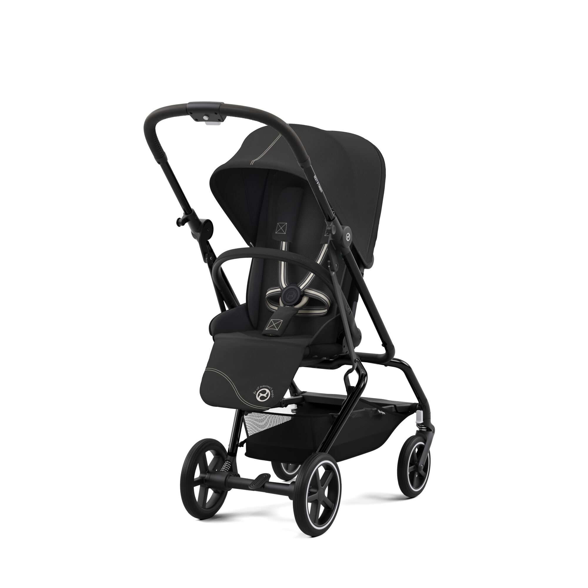 Коляская детская Cybex Eezy S Twist+ 2 BLK Moon Black с бампером - фото 1