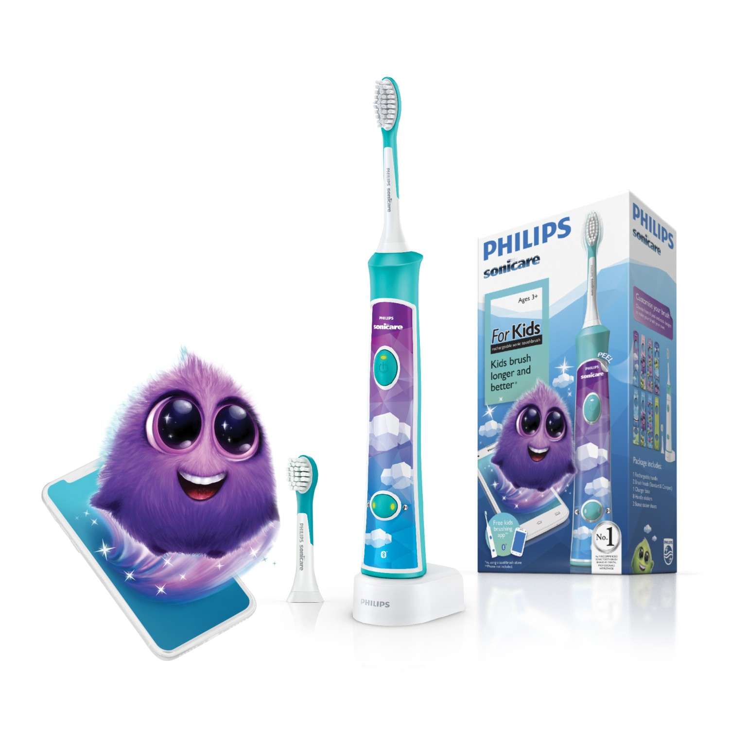 Зубная щетка Philips Sonicare For Kids электрическая с поддержкой Bluetooth HX6322/04 - фото 2
