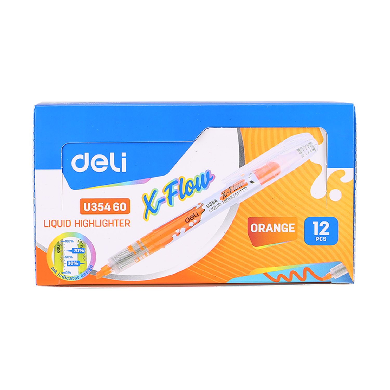 Текстовыделитель Deli Xflow Оранжевый 1113634 - фото 4