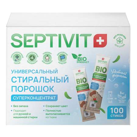 Стиральный порошок SEPTIVIT Premium в стиках 100 шт