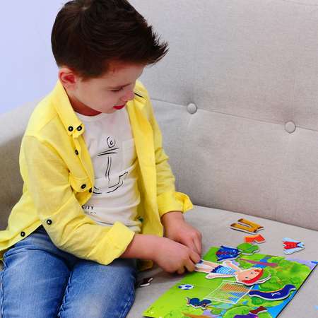 Игра развивающая Vladi Toys Магнитная кукла - одевашка Мальчик