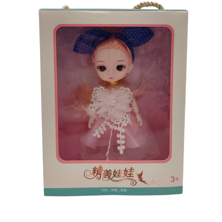Кукла SHARKTOYS 15 см с бантом в фиолетовом платье в подарочной коробке