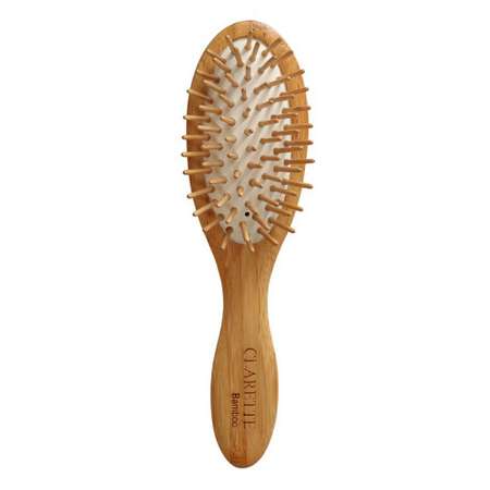 Расческа для волос Clarette бамбуковая с бамбуковыми зубьями компактная