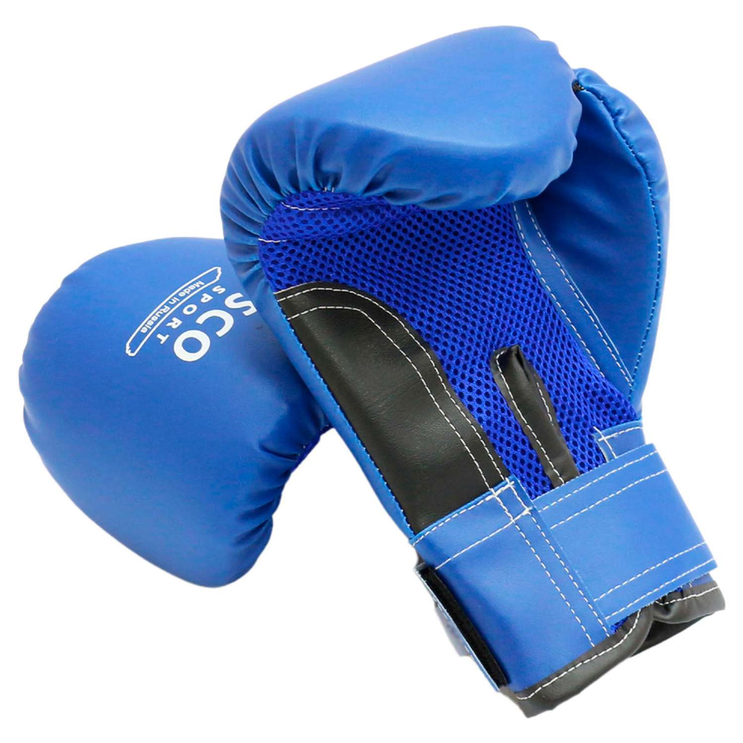 Перчатки боксерские RuscoSport синие 4 унц - фото 2