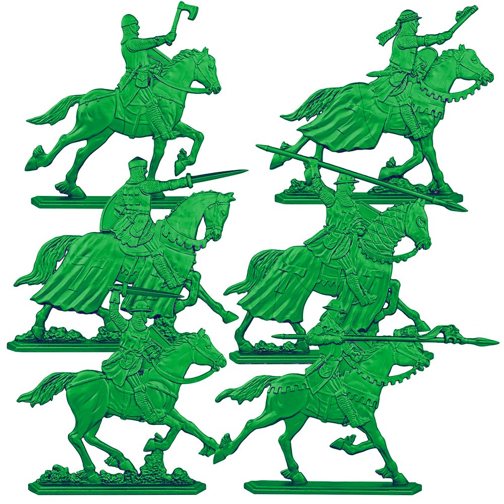 Набор солдатиков Воины и Битвы Конные сержанты цвет зеленый - фото 1