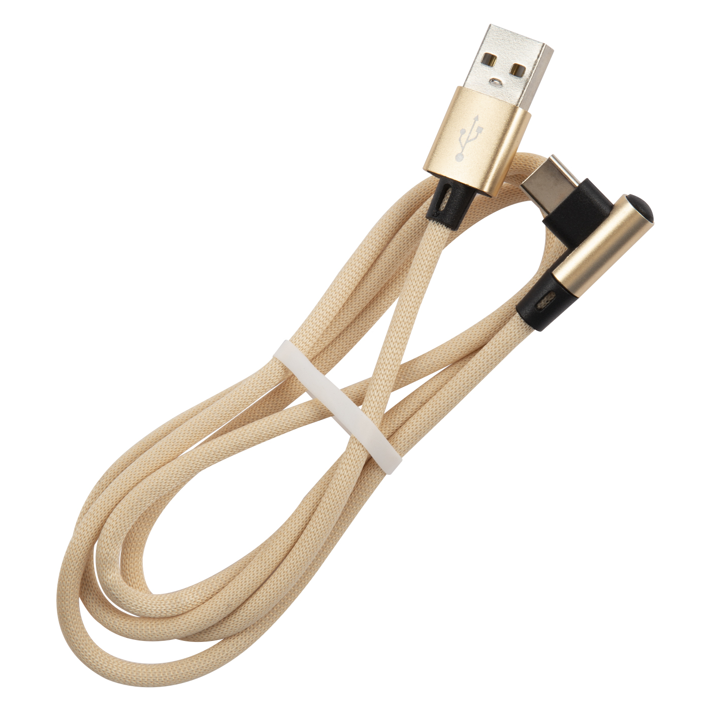 Дата-кабель RedLine USB - Type-C L-образный бежевый - фото 1