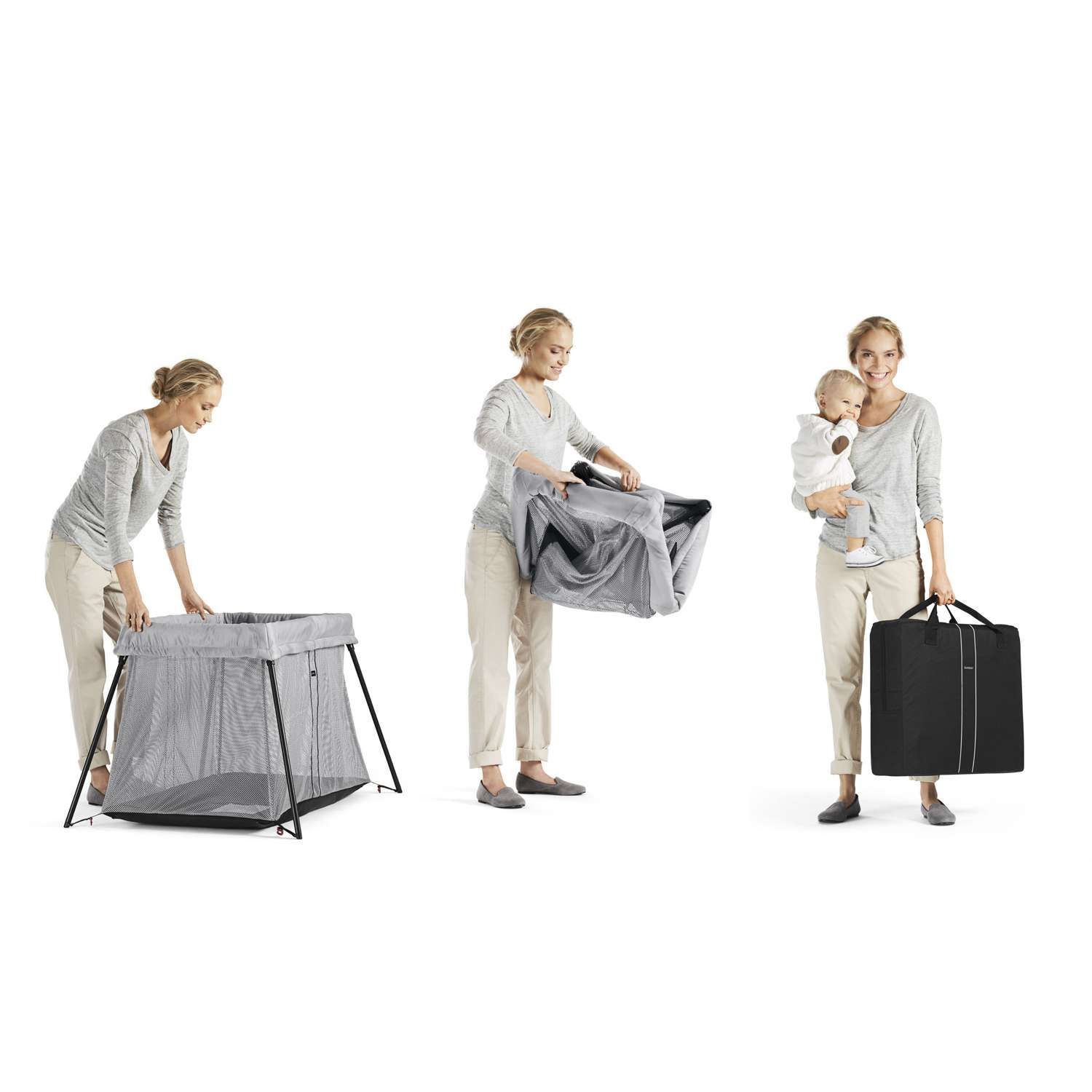 Манеж-кровать BabyBjorn Travel Cot Light Airy Mesh 0402.85 - фото 6