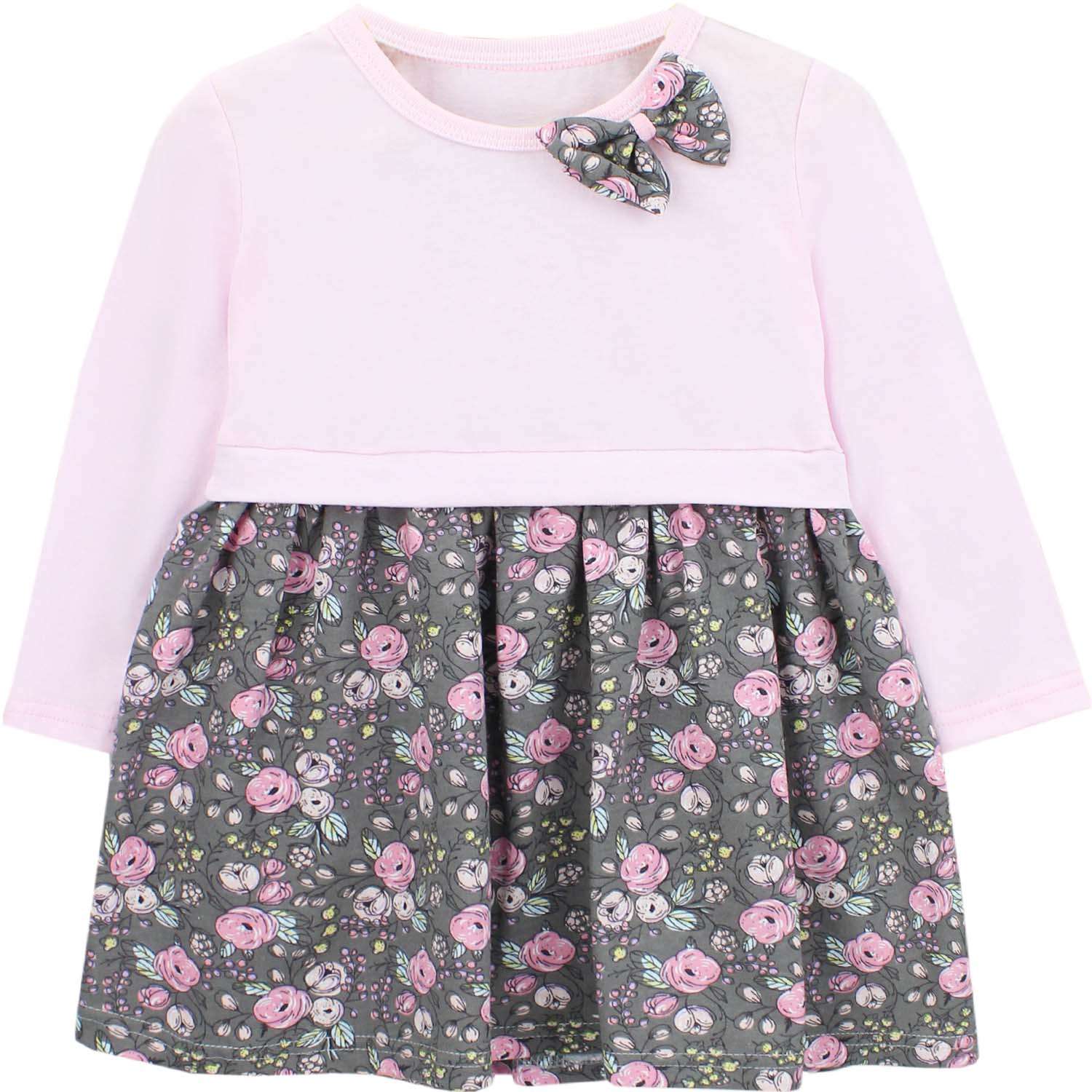 Платье Babycollection 00-00028647серый,бледно-розовый - фото 1