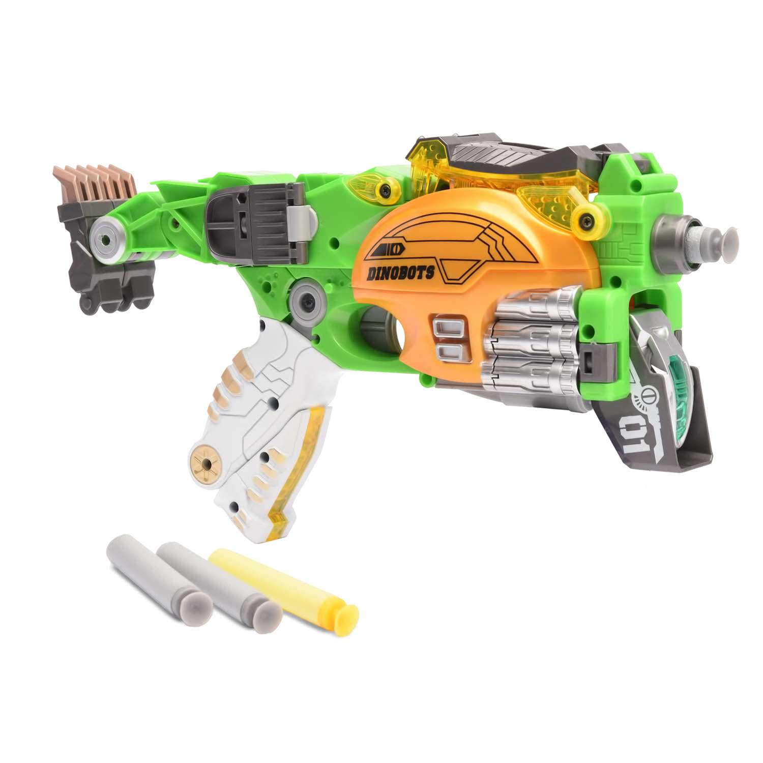 Пистолет-робот 2 в 1 Devik Toys Стегозавр с 6 мягкими патронами - фото 1