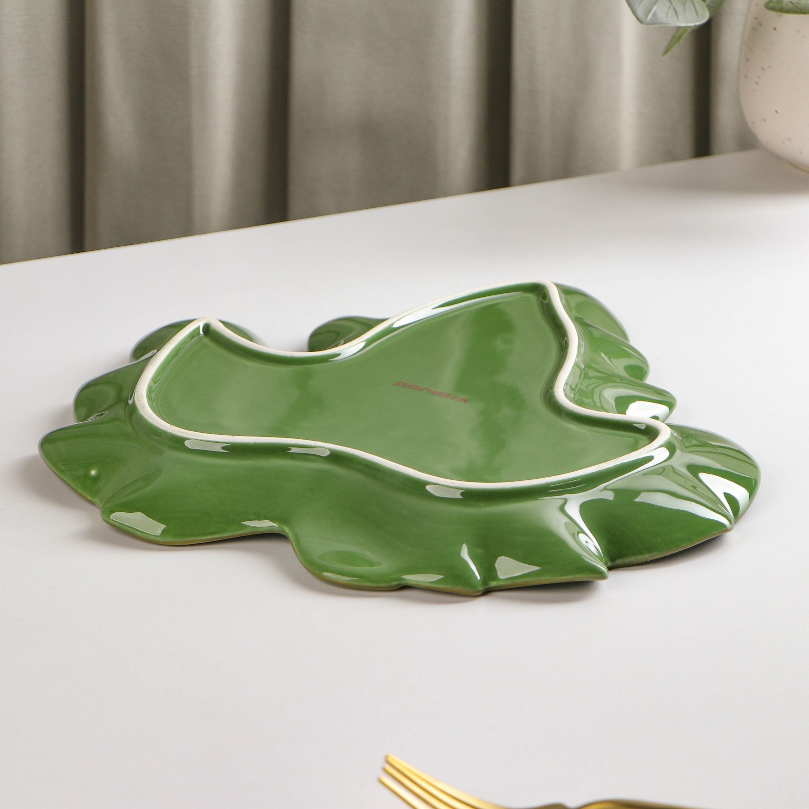 Блюдо сервировочное Доляна «Лист» 25 8×24 7 см цвет зелёный - фото 5