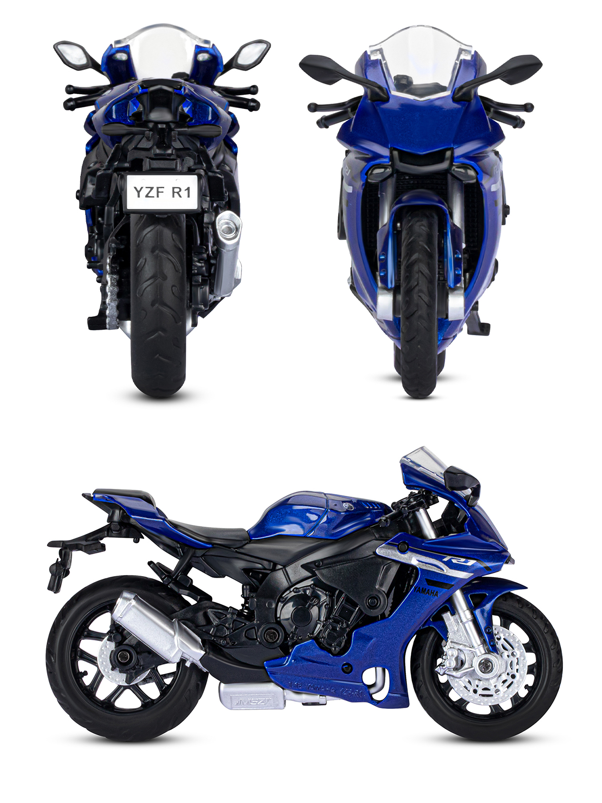 Мотоцикл АВТОпанорама Yamaha YZF R1 1:18 синий JB1251570 - фото 5