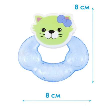 Прорезыватель охлаждающий Uviton с водой грызунок Dotty cat Голубой 0213