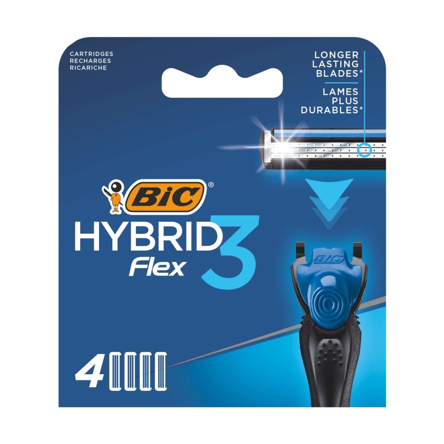 Сменные кассеты для бритвы BIC Hybrid 3 Flex 4 шт - фото 1