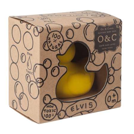 Прорезыватель грызунок OLI and CAROL Elvis The Duck Yellow из натурального каучука