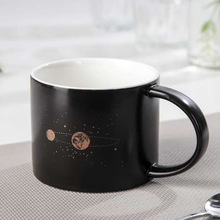 Чайная пара Sima-Land Вселенная чашка 280 мл блюдце ложка цвет черный