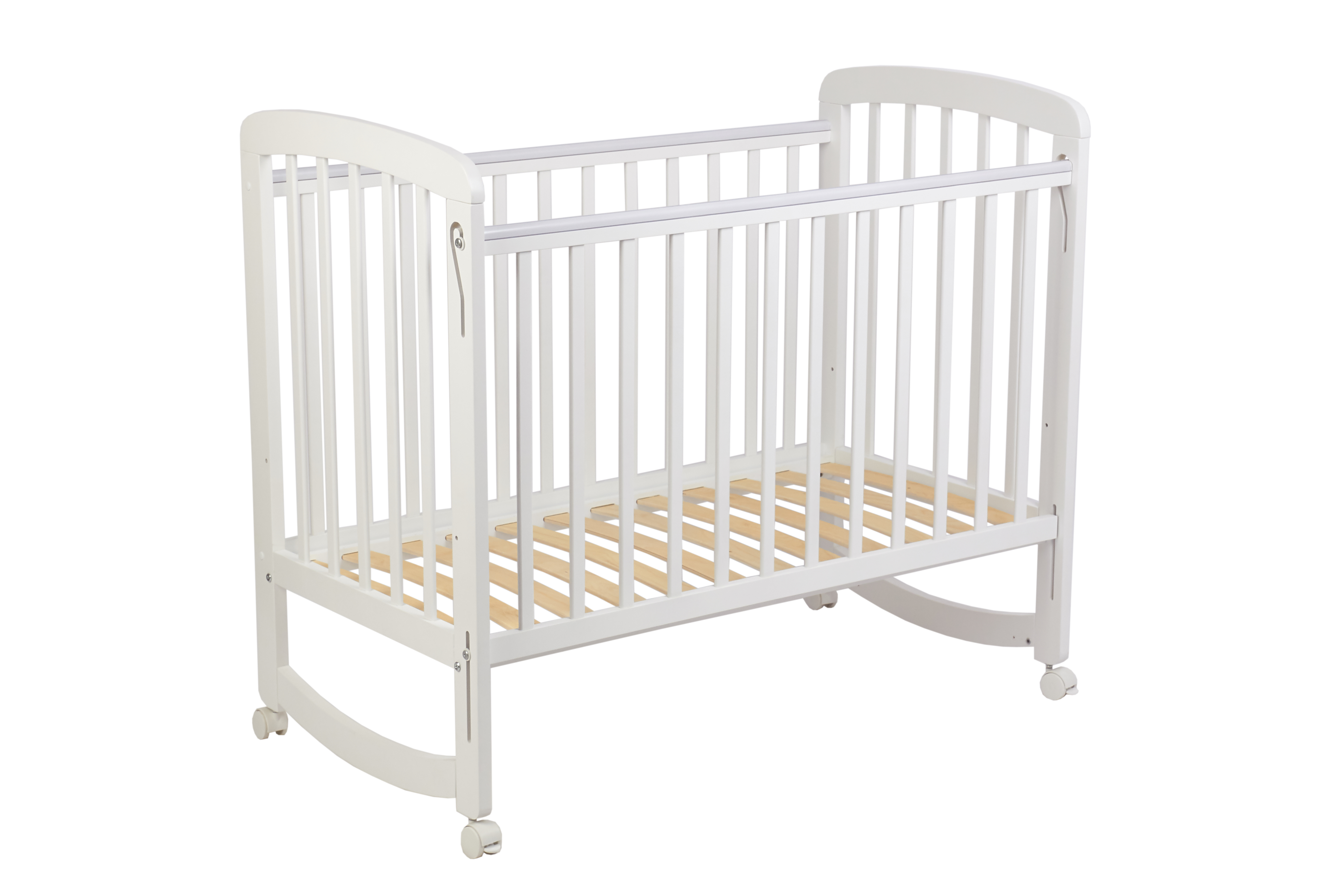 Детская кроватка Polini kids Simple 304 с маятником прямоугольная, поперечный маятник (белый) - фото 3