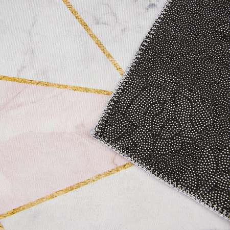 Набор ковриков Доляна для ванной и туалета «Гео» 2 шт: 50×80 40×50 см цвет розово-серый