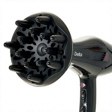 Фен для волос Delta DL-0908 Холодный воздух 2000 Вт диффузор черный