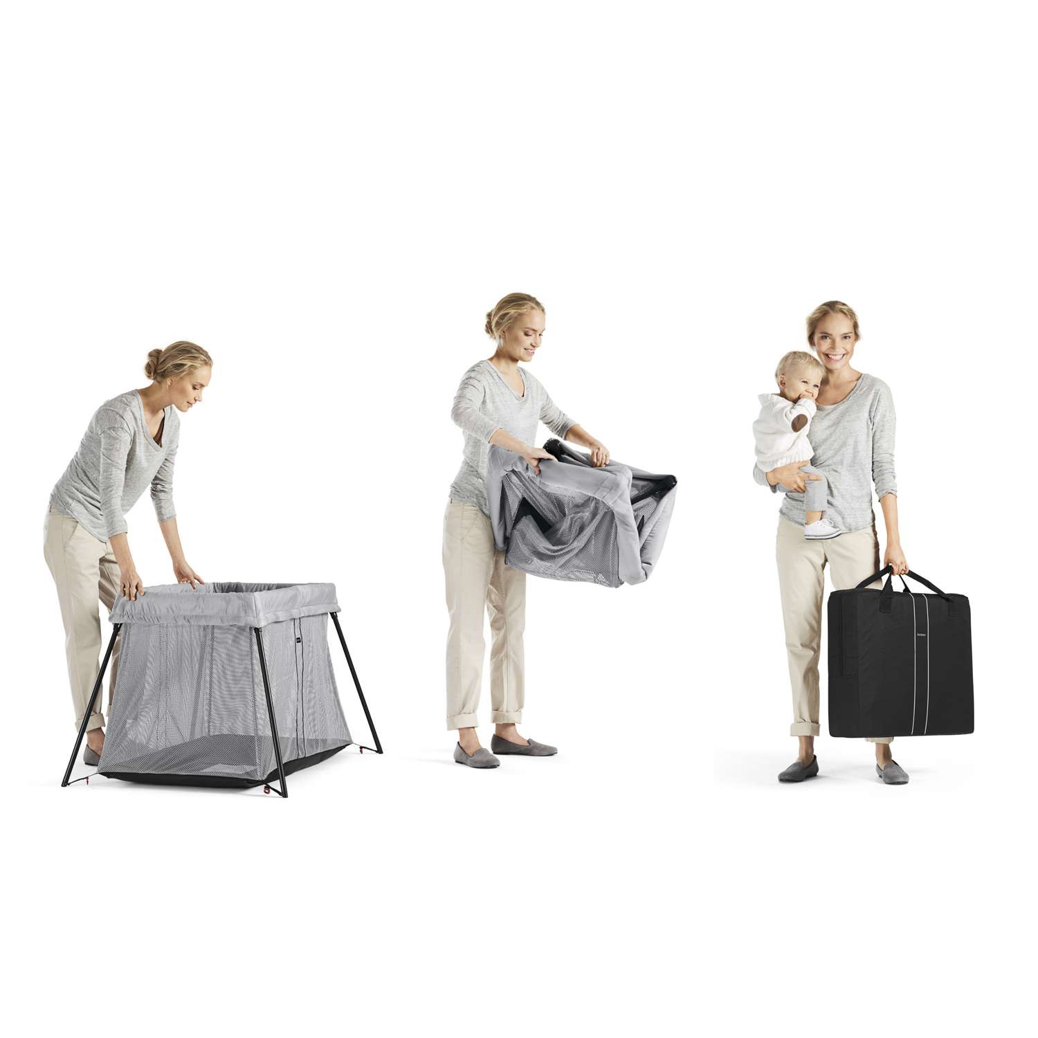 Манеж-кровать BabyBjorn Travel Cot Light Airy Mesh 402.48 - фото 3