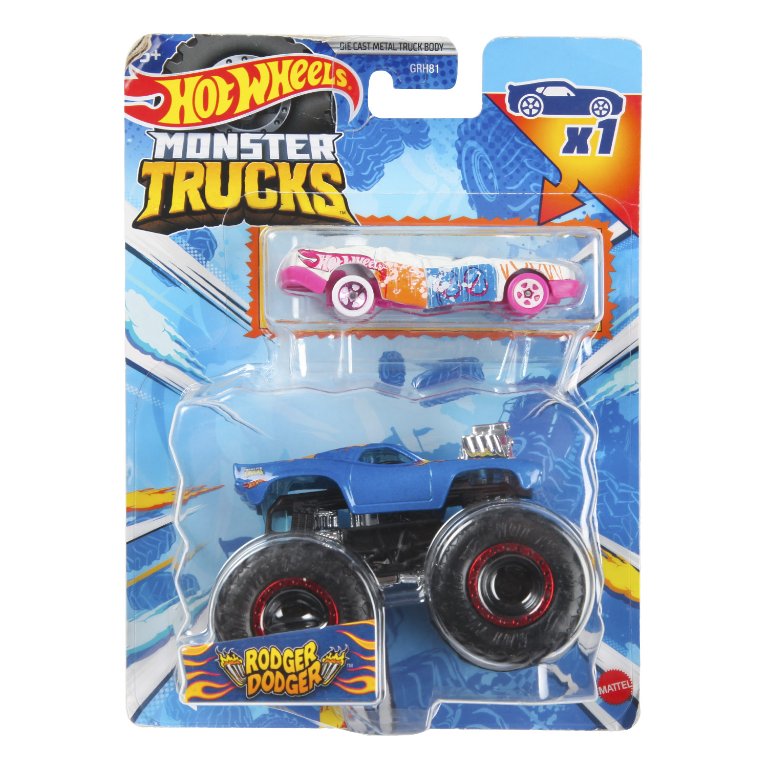 Машина Hot Wheels Monster Truck Rodger Dodger HKM13 GRH81 - фото 7