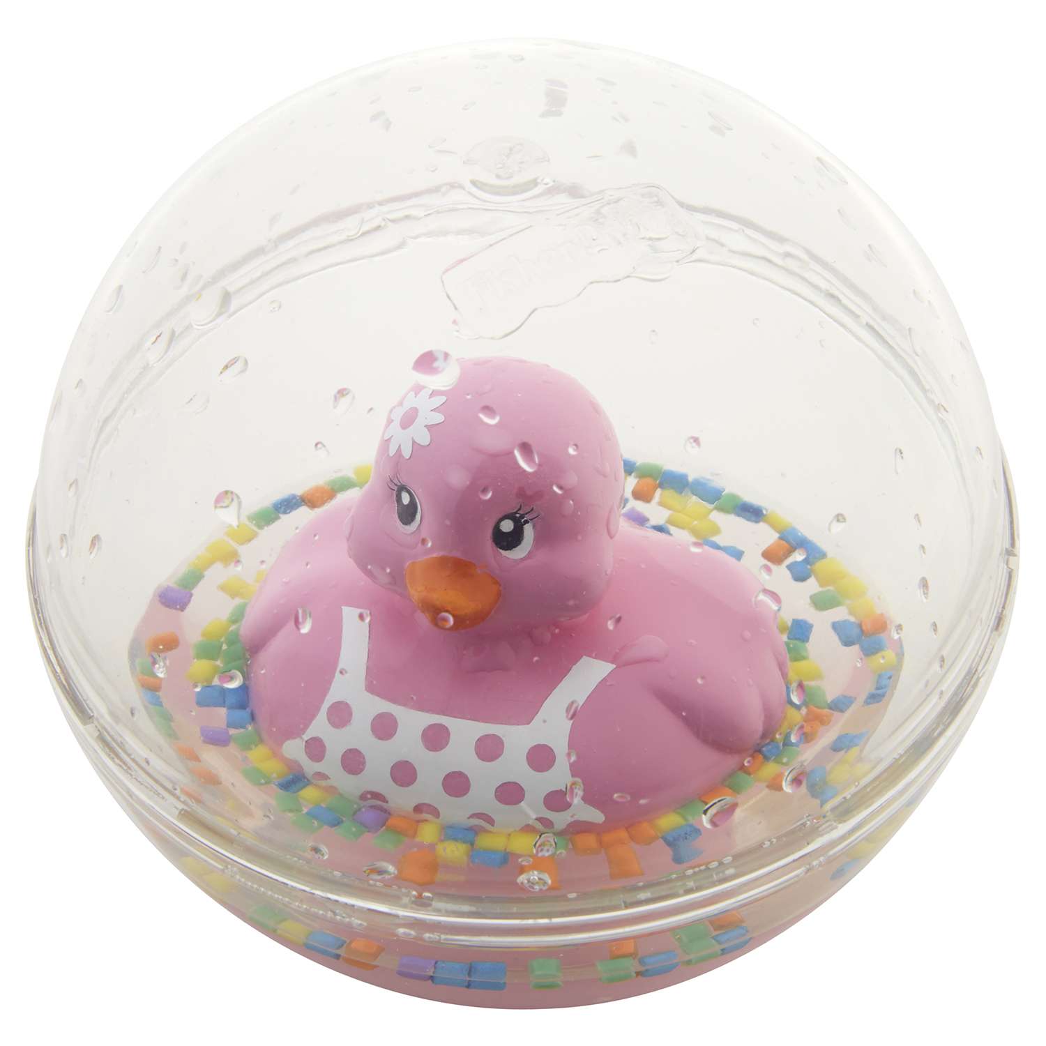 Шар Fisher Price с плавающей игрушкой Утка Розовая DRD82 - фото 1
