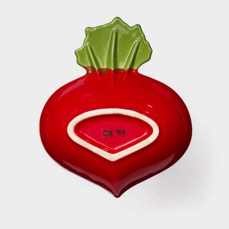 Тарелка Sima-Land керамическая «Редис» глубокая красная 17 см 1 сорт Иран