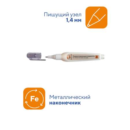 Ручка корректирующая WORKMATE металлический наконечник 3шт