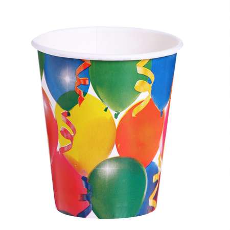Набор бумажной посуды Страна карнавалия «Праздник» воздушные шары и серпантин 6 стаканов 6 тарелок